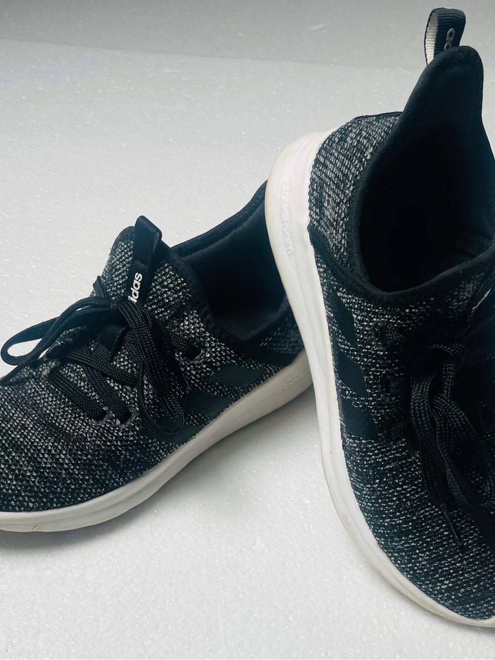 adidas Women’s Black and White Knit Athletic Sneakers